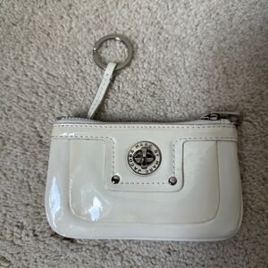 Marc Jacobs White Patent Leather Wallet Coinpurse Pouch with Key Ring